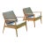 Signed Pair of Thos. Moser White Oak & Leather ‘Fahmida’ Lounge Chairs | Mid-Century Modern For Sale