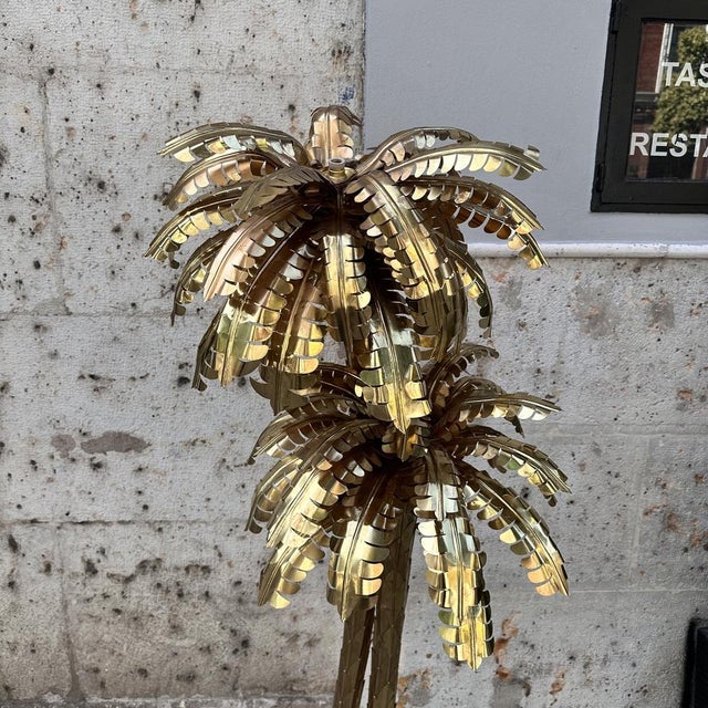 Palm Trees Floor Lamp in Gilt Brass by Christian Techoueyres for Maison Jansen, France, 1970s For Sale - Image 10 of 18