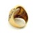 Vintage Italian 18k Gold Mabe Pearl Diamond Bombe Ring, Size 7 For Sale - Image 4 of 9
