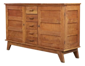 Patinated Oak Sideboard by René Gabriel, France, 1940s