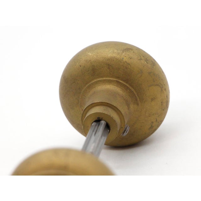 Pair of Antique BHS Emblematic Brass Door Knobs For Sale - Image 6 of 6