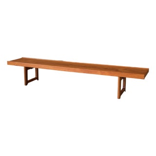 Vintage Scandinavian Low Teak Bruksbo Krobo Bench by Torbjørn Afdal for Bruksbo For Sale