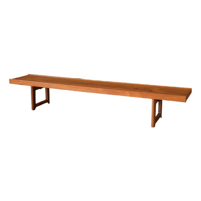 Vintage Scandinavian Low Teak Bruksbo Krobo Bench by Torbjørn Afdal for Bruksbo For Sale