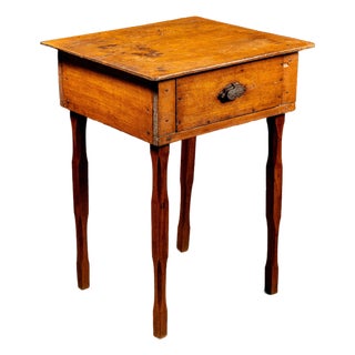 Early Oak Farmhouse Side Table For Sale