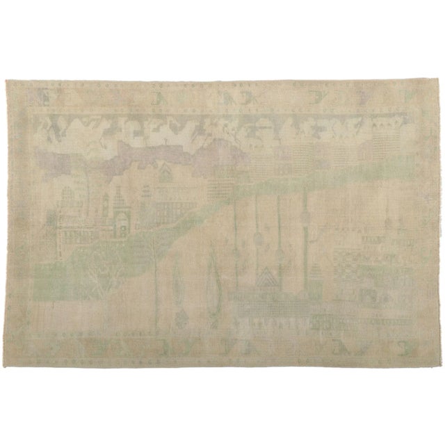 Mid 20th Century Vintage Turkish Oushak Rug - 05'05 X 08'02 For Sale - Image 10 of 10