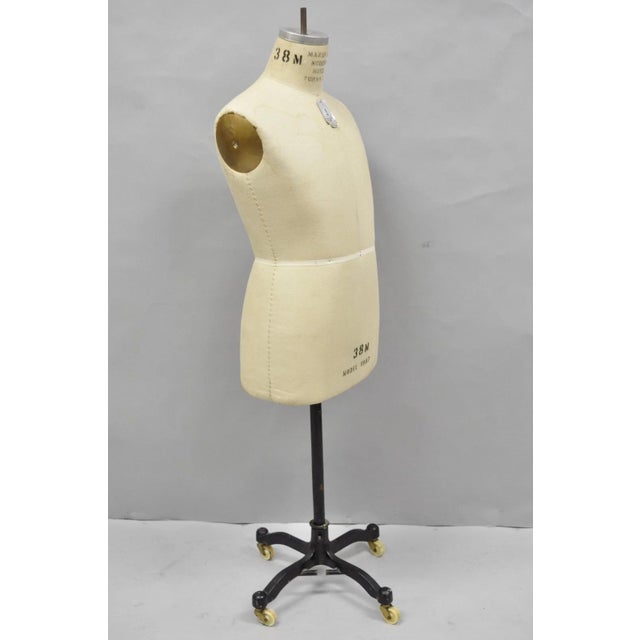 Vintage Modern Model Forms Dress Form Model 1987 Sz 38m on Cast Iron Base Stand For Sale - Image 12 of 16