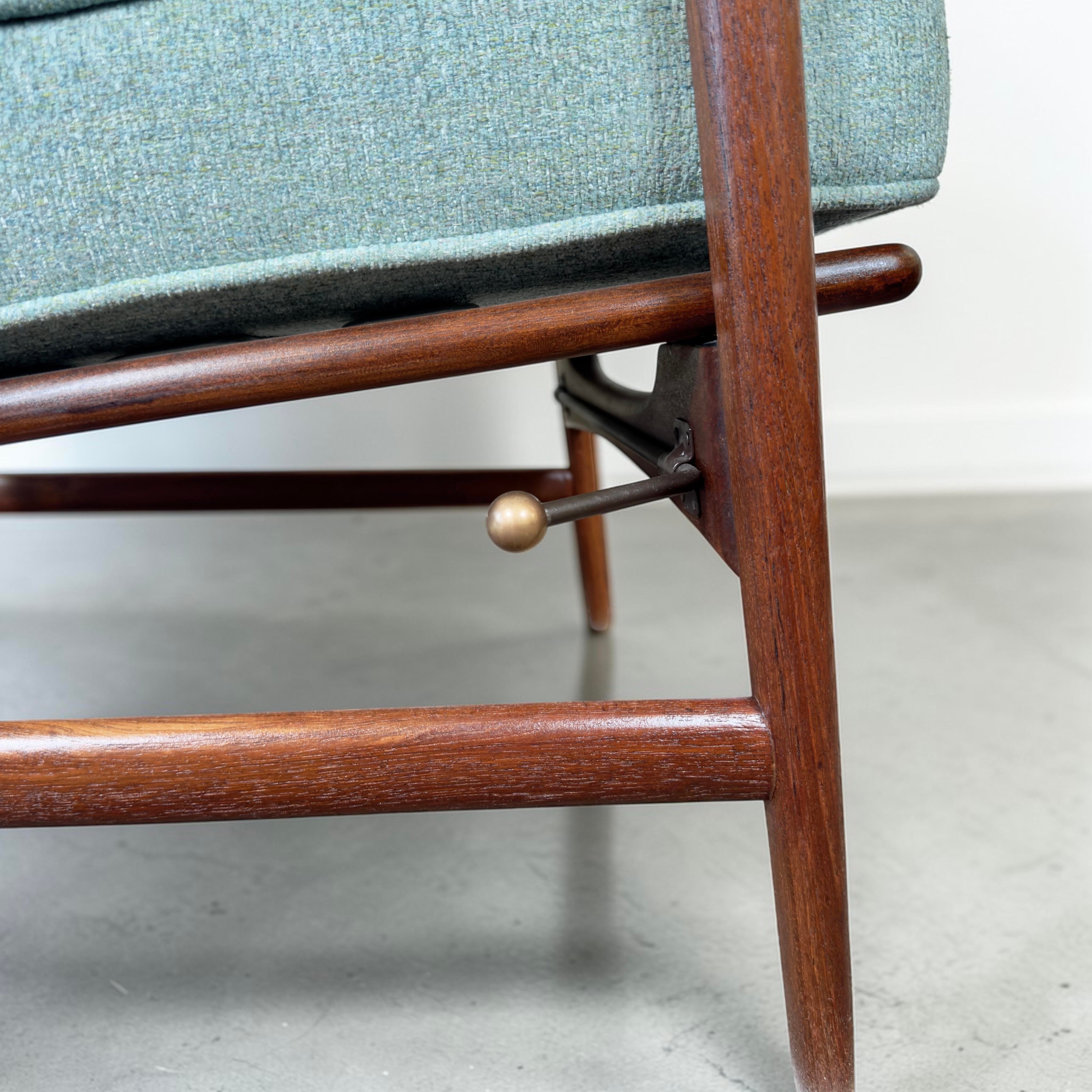 Ib Kofod-Larsen Teak Reclining Lounge Chair & Ottoman for Selig