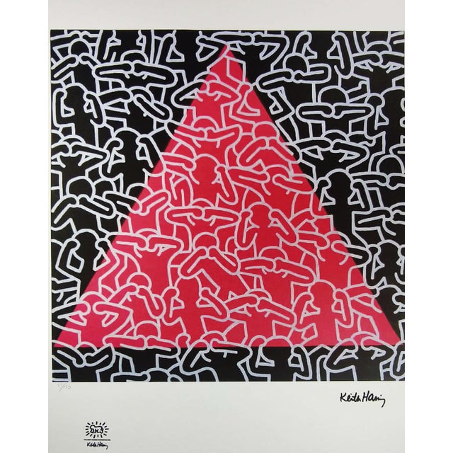 Keith Haring Limited Edition Lithograph Numbered in Pencil - 83 of 150 Authorization stamps: Impressed Oringinal Stamp...
