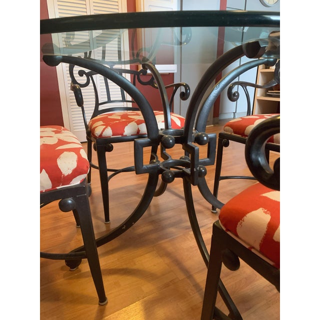 Hollywood Regency 1970s Mid-Century Indoor/Outdoor Table & Chair Set of 5 For Sale - Image 3 of 11