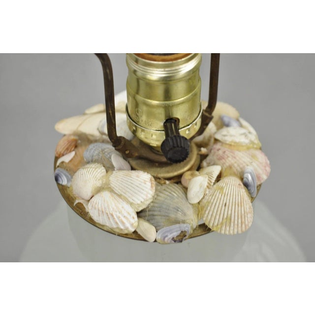 Vintage Chinoiserie Raised Satin Glass Tropical Birds Art Nouveau Table Lamp For Sale - Image 9 of 12