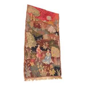 Antique Late 19th Century French Wall Hanging Pictorial Tapestry