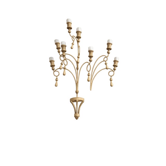 A Pair French Light and Airy Wood Romantic Sconces, not Electrified. Battery lights included or ready for candles.