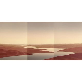 1980s "Autumn Marshlands" Minimalist Serigraph Triptych by Scott Nellis - Set of 3 For Sale