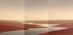 1980s "Autumn Marshlands" Minimalist Serigraph Triptych by Scott Nellis - Set of 3