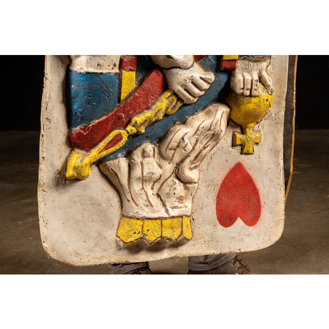 White Mid 20th Century Folk Art King of Hearts Sandwich Board Costume For Sale - Image 8 of 8
