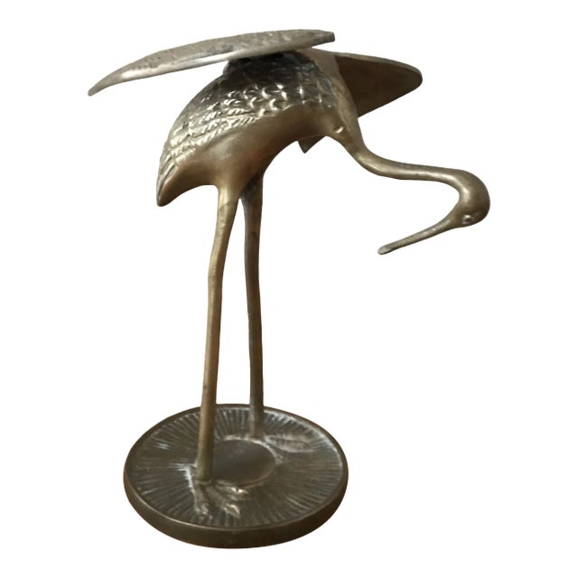Vintage Brass Bird Sculpture For Sale