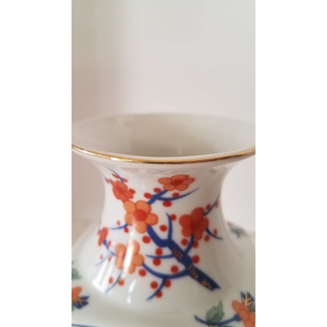 Andrea Sadek Japanese Floral Hand Painted Porcelain Vase For Sale - Image 4 of 6