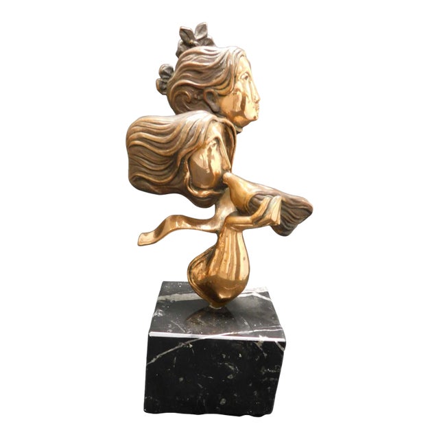 Sunol Alvar "Pareja" Bronze Sculpture With Granite Base Signed For Sale