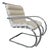 Vintage White Leather and Chrome Lounge Chair Attributed to Knoll For Sale