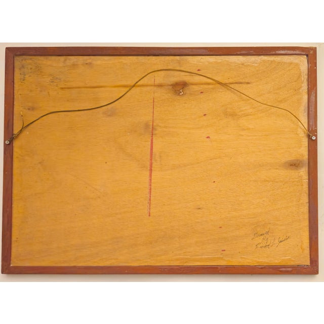 Mid 20th Century Signed Abstract Mixed Media Painting, Framed 25.5"x19.5" For Sale - Image 12 of 13