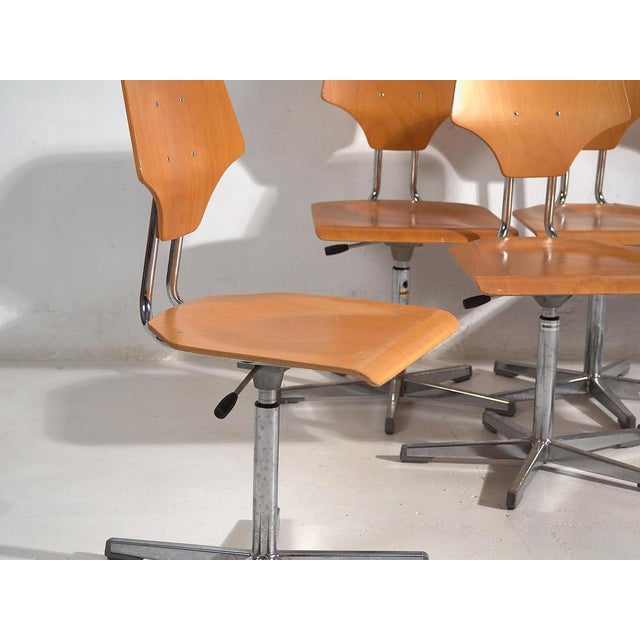 Vintage Office Chairs, 1950, Set of 6 For Sale - Image 4 of 13
