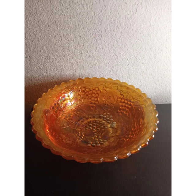American 1950s Indiana Glass Marigold Carnival Glass Berry Bowl For Sale - Image 3 of 7