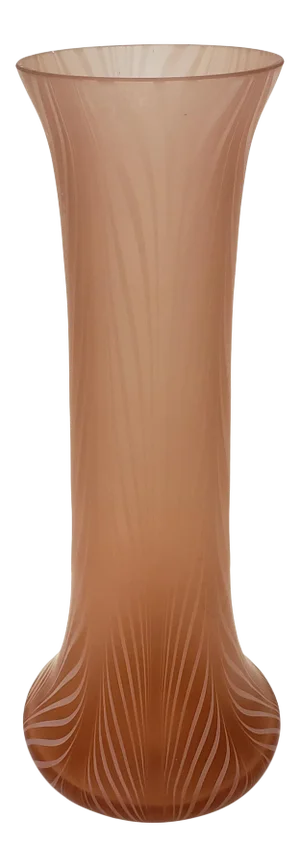 Mid 20th Century Contemporary Pink Cased Glass Pulled Feather Trumpet-Form Vase (20th Century)