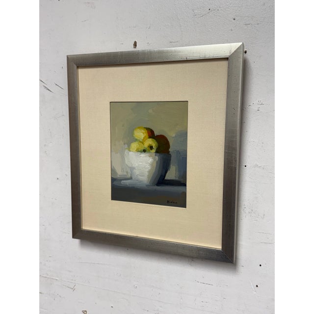 Transitional Stanley Bielen "Ladi Apples" Oil on Paper + Signed, Circa 2001 For Sale - Image 3 of 12
