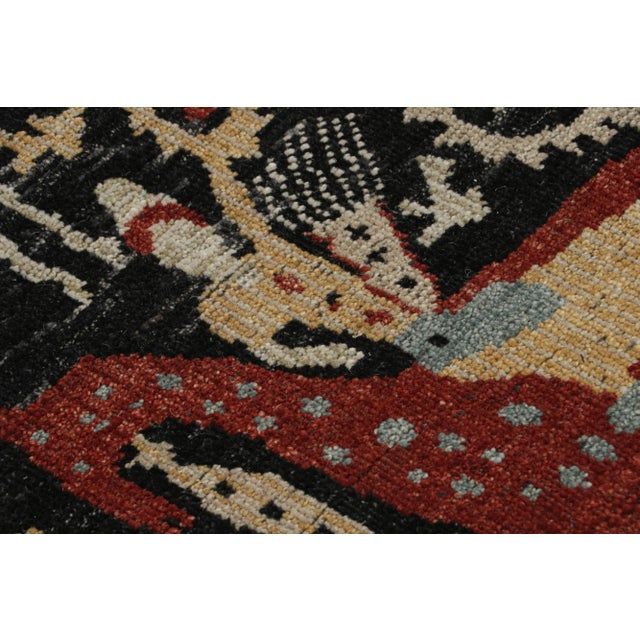 2010s Rug & Kilim’s Caucasian-Style Rug in Black With Horseback Rider Pictorials For Sale - Image 5 of 7
