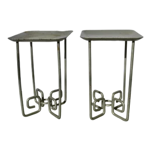 Vintage Metal Stands a Pair of 2