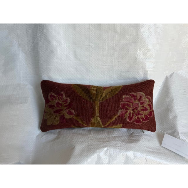 Handcrafted from an 18th century French Aubusson tapestry fragment, this decorative lumbar pillow showcases a beautifully...
