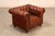 English Chesterfield Style Tufted Brown Leather Club Chair For Sale - Image 3 of 16