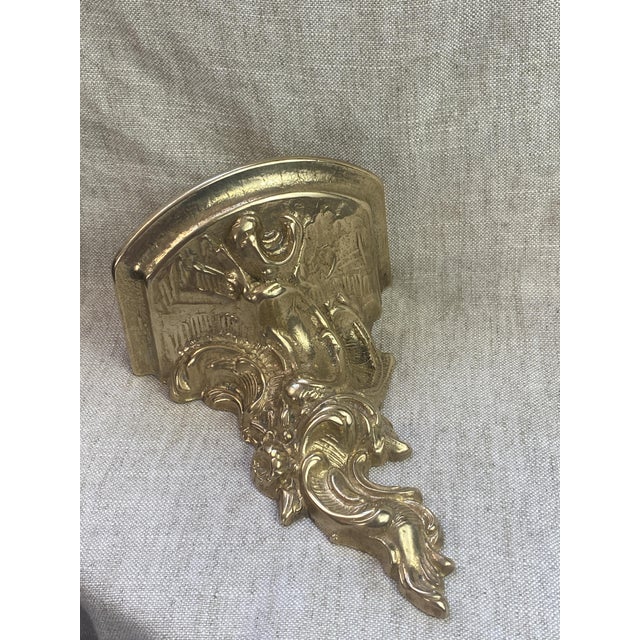 Small Rococo-Style Bronze Wall Console, 1950s For Sale - Image 12 of 14