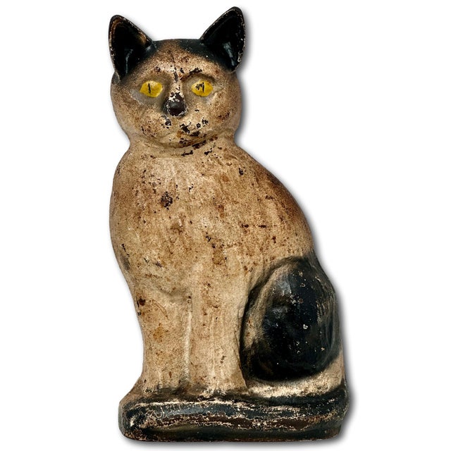 This Really is a Very Rare & Hard to Find Vintage Cast Iron Cat Doorstop. Circa Approx. 1930s. The It is Rendered in the 1...