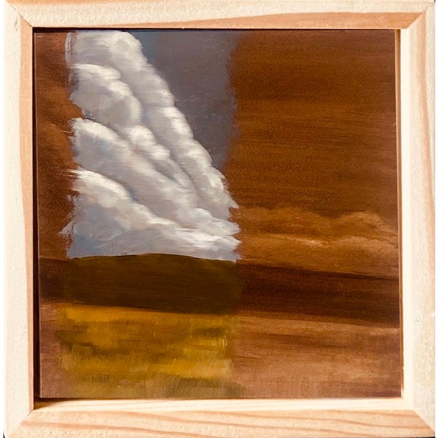 In "Thunder Rolls," a dramatic interplay of earthy browns and soft whites captures a stormy sky, where billowing clouds...