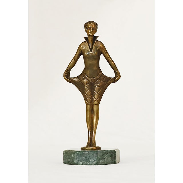 Bronze Lady in a Harlequin Costume from Josef Lorenzl, 1920s For Sale - Image 11 of 11