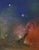 A deep violet sky descends over a horizon of burning ochre. The composition captures a fleeting moment of atmospheric...