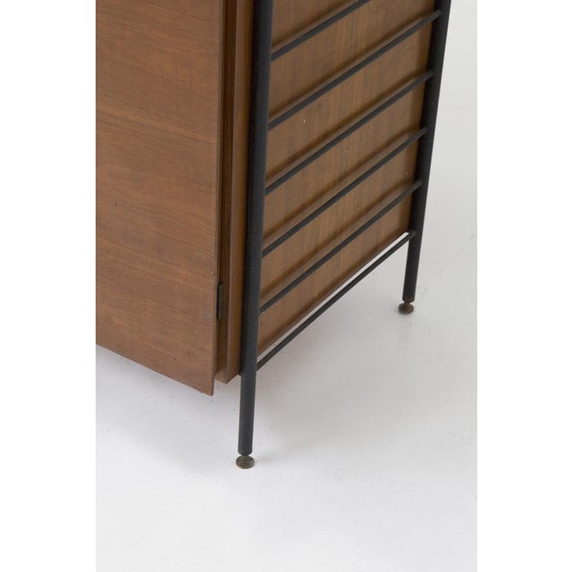 Small Italian Bedroom Cabinet in Wood and Iron, 1950 For Sale - Image 9 of 10