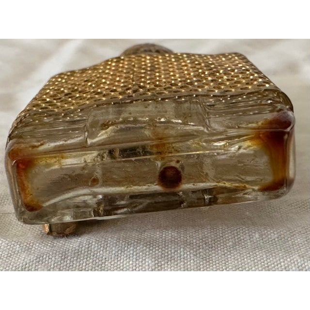 Glass Vintage Early 20th Century Miniature Czechoslovakian “Czech/Boudoir”Geneve Perfume Bottle W/ Dauber For Sale - Image 7 of 8