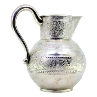 Silver Wine Jug with Engraved Bunches of Grapes and Foliage For Sale
