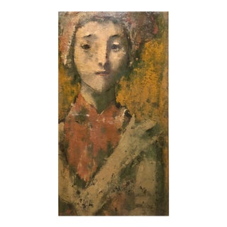 David Aronson, Modernist Encaustic Painting Portrait Boston Expressionist For Sale