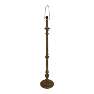 Vintage Carved Giltwood Barley Twist Floor Lamp