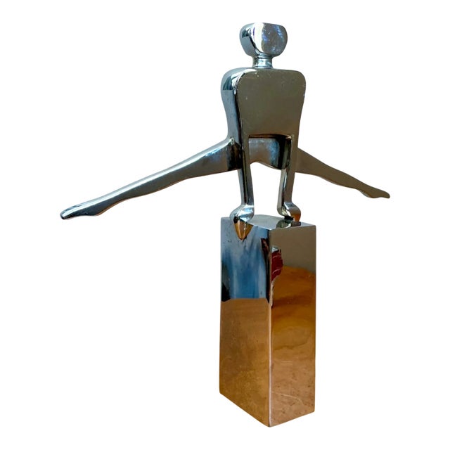 Vintage Chrome Figurative Sculpture For Sale