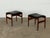 Black Scandinavian Teak Stools with Black Leatherette Seats, 1960s, Set of 2 For Sale - Image 8 of 8