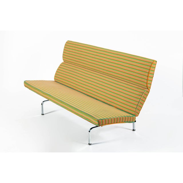 Mid-Century Modern Eames Sofa Compact for Herman Miller, Alexander Girard Maharam Striped Fabric, 2 Available For Sale - Image 3 of 17