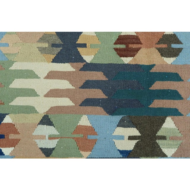 Mid 20th Century Vintage Turkish Geometric Kilim Rug-5’6’x8’11" For Sale - Image 5 of 13