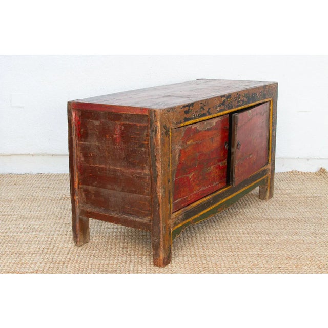 Antique Painted Qing Dynasty Buffet Cabinet For Sale - Image 14 of 15