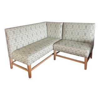 Corner Banquette in Schumacher Fabric For Sale
