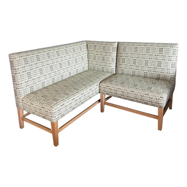 Corner Banquette in Schumacher Fabric For Sale