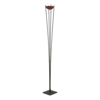 Koch and Lowy Black Patinated Steel Halogen Floor Lamp For Sale